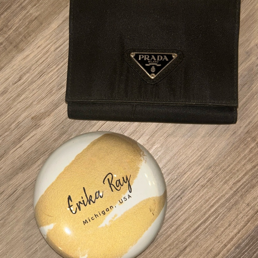 Prada Nylon Black Trifold Wallet‎